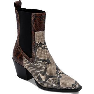 DOLCE VITA Womens Brown Snake Print Panels Sabern Leather Western Boot 5